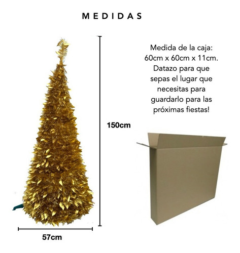 Imagen 7 de 10 de Arbol De Navidad Espiral Plegable 1,50 Mts Con Luz Led