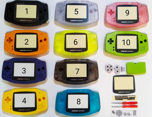 Imagem 2 de 8 de 1 Carcaça Game Boy Color, Advance Ou Sp + X Y + Borrachas