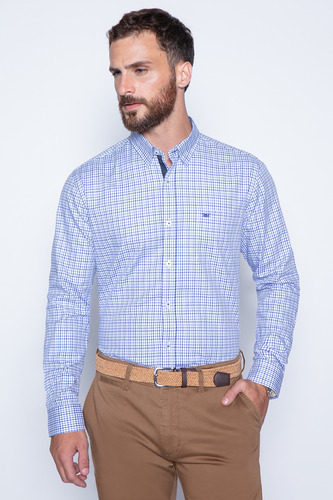 Camisa Checkered Madison Sm Azul Fw2024 Ferouch