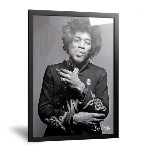 Cuadros Jimi Hendrix Fumando Poster Rock Guitarra 20x30cm