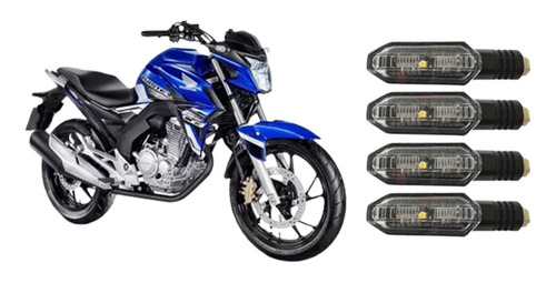 Seta Piscas Led Nova Twister 250 Fz 250 Xre 300 Kit 4 Setas