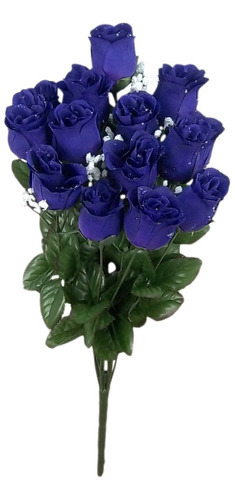 Gpb265-purple 14 Tallos De Flores Rosal, Morado, Pieza