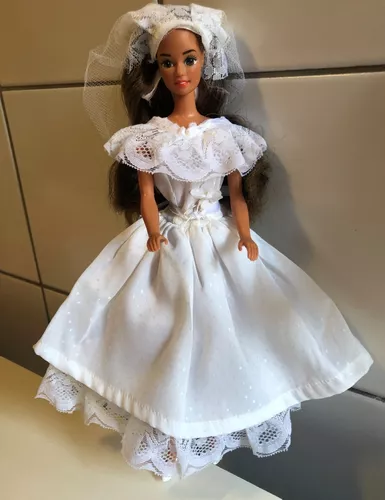 Roupa para barbie (vestido com sapato e chapéu)