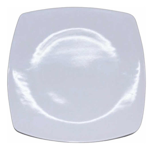 Plato Playo Melamina Blanco Cuadrado 25 Cm Resistente X12 Un