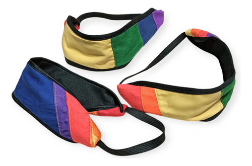 Vincha De Diseño Para El Pelo Tela Lgbt Upcycling Patchwork Lgbt Doble Borde Negro
