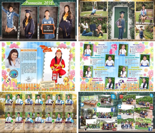 Pack Psd Editable Diseño Anuarios Escolares Photoshop