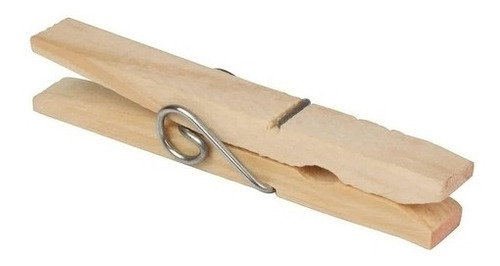 Prendedor Pregador De Roupa Madeira Natural 12 Un - Mor