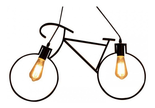 Lampara Colgante Techo 2 Luces De Diseño Forma Bicicleta Eba