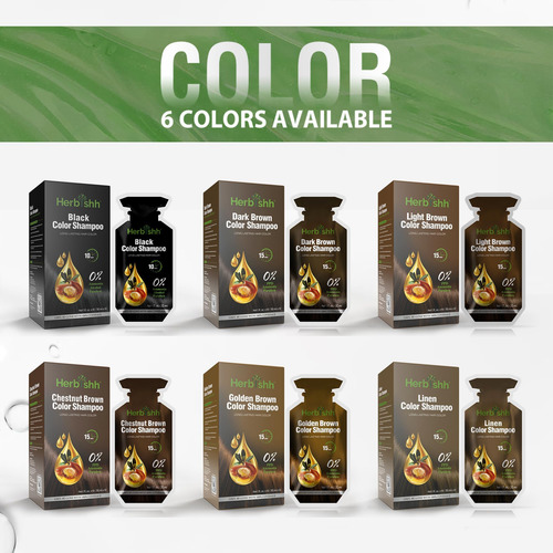 Herbishh Hair Color Shampoo 10 Bolsitas + 1 Bolsa De Mascari