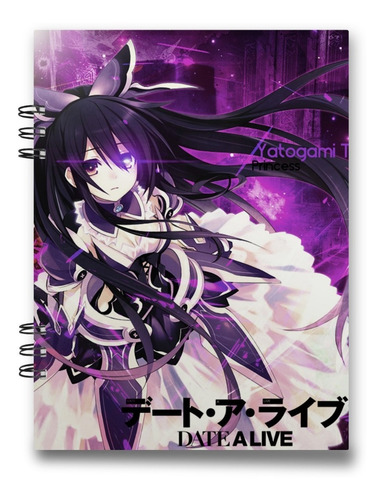 Imagen 3 de 6 de Cuaderno Anime Date A Live 15x20 Cms Media Carta 100 Hojas