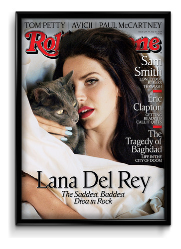 Cuadro Lana Del Rey Rolling Stone 30x40 (marco+lámina+vidrio