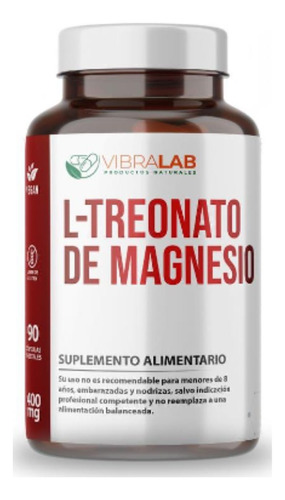 L-treonato De Magnesio Puro 400mg 90 Caps Vegan Memoria 