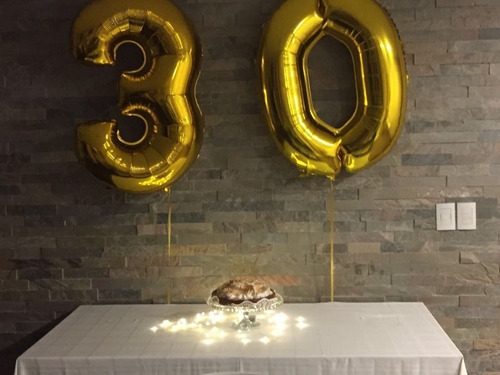 Globos Metalizados Numero Grande Dorado - Oro - 76 Cm