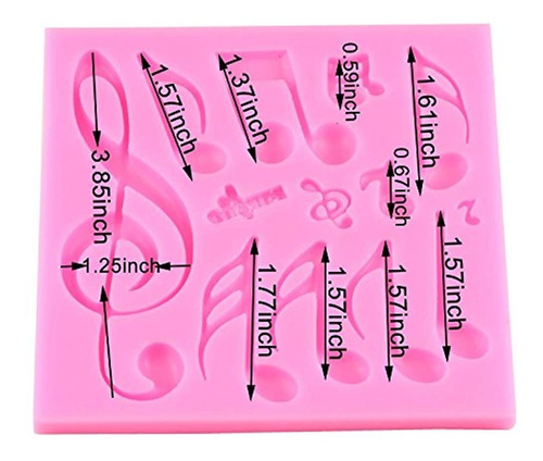 Mujaing Musica Nota Gumpaste Para Reposteria De Silicona P