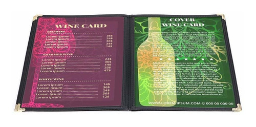 Cobertor De Menú Ownmy, Transparente, 4 Paginas, 8 Carillas