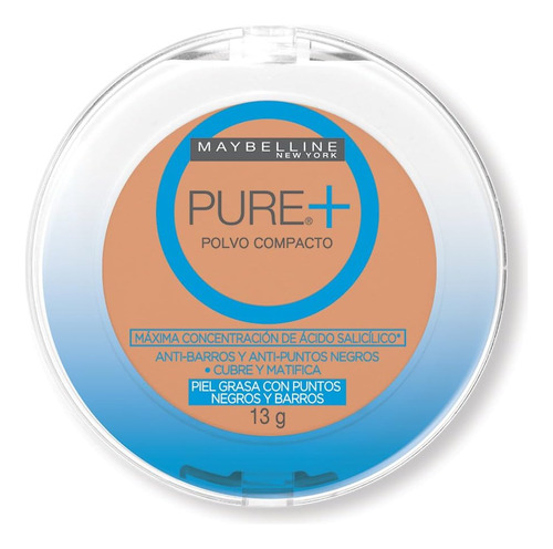 Polvo Compacto Pure + Piel Grasa Y Punto Negros Maybelline 