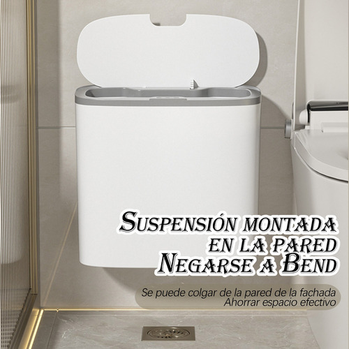 Cubo De Basura Inteligente De 14l Con Sensor Blanco