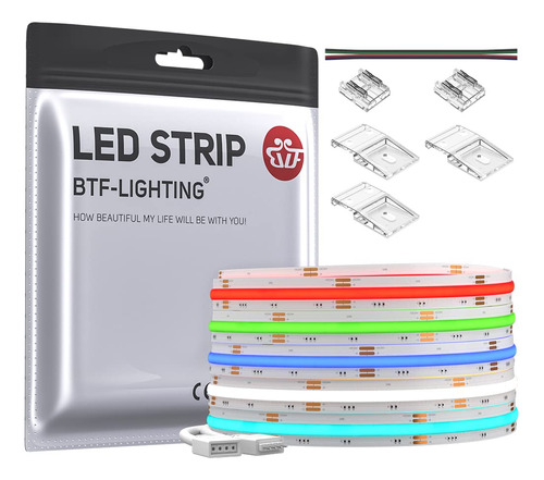 Btf-lighting Fcob Cob Rgb - Tira De Luz Led Flexible De Alta