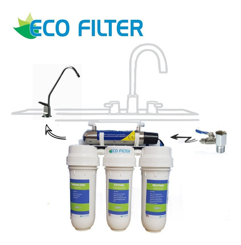 Purificador De Agua (4 Etapas Con Esterilizador Uv) Ecofilte