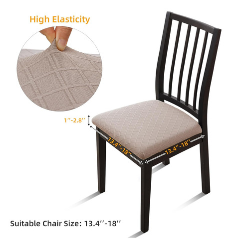 Juego De 6 Fundas Impermeables Para Sillas De Comedor, Funda