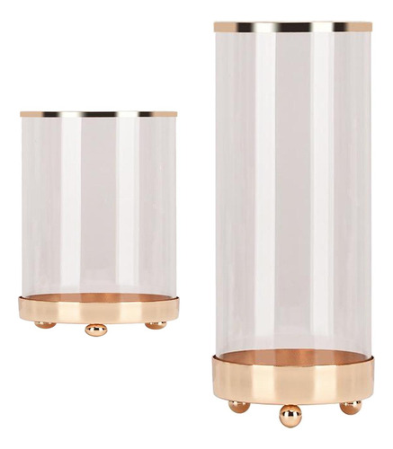 2pcs Cilindro De Cristal Transparente Florero De Flores