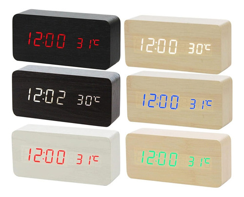 Reloj Despertador Digital Led Temperatura Mesa Portatil Alar