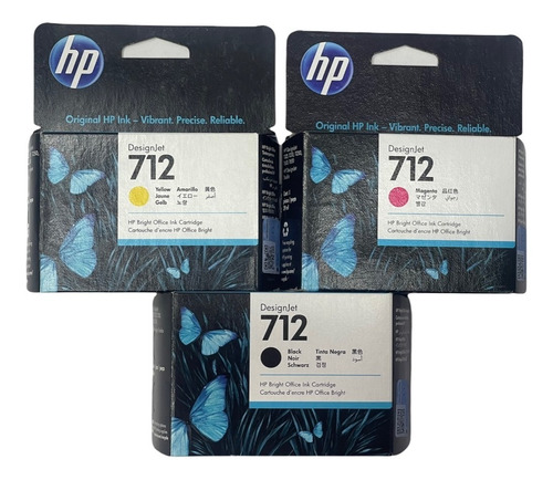 Cartuchos Kit X3 Hp 712 N 38ml + 712 Amarillo-magenta