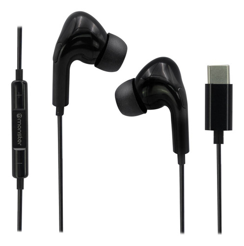 Audífonos Monster Audio Usb-c Con Microfono C21wt Negro