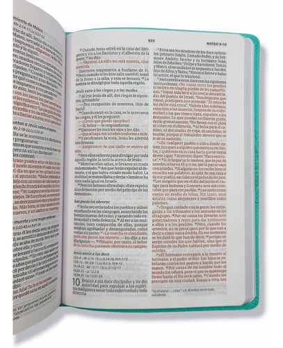 Imagen 8 de 9 de Biblia Nueva Version Internacional Nvi Imit. Azul Menta