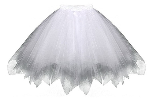 Falda Para Mujer De Tul Estilo Tutu Color Blanco Talla M