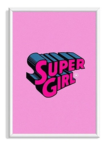 Rdg - Cuadro Super Girl Personalizado Vidrio 30x40 Cms.