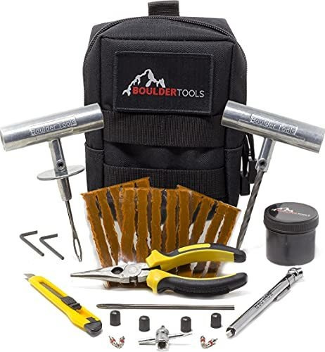 Boulder Tools - Kit De Reparación De Neumáticos Compacto Con