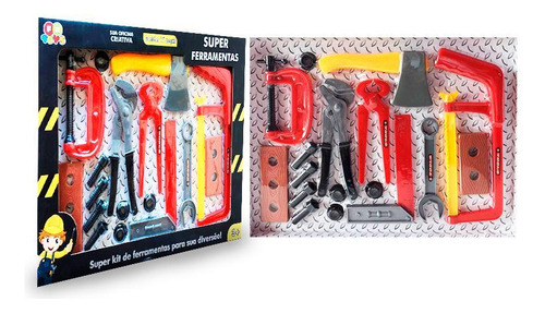 Kit Caixa De Ferramentas Brinquedo Infantil 17 Itens