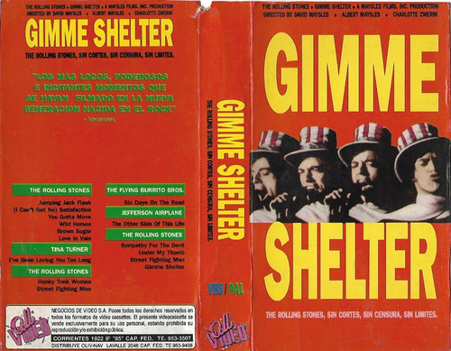 Gimme Shelter Vhs The Rolling Stones Mick Jagger