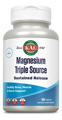 Kal Magnésio Triple Source Sr 500 Mg 100 Tablets Eua