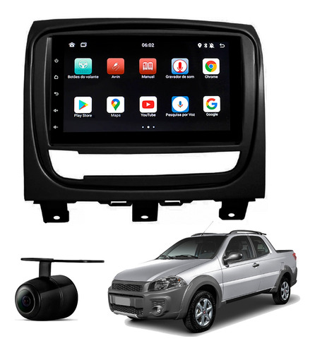 Central Multimídia Android Bt Gps Wifi Fiat Strada 13 A 16