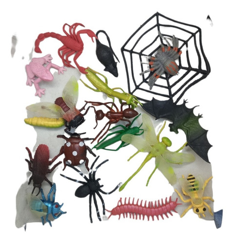 Imagen 2 de 3 de Set De 17 Insectos Y Animales Surtidos Colores