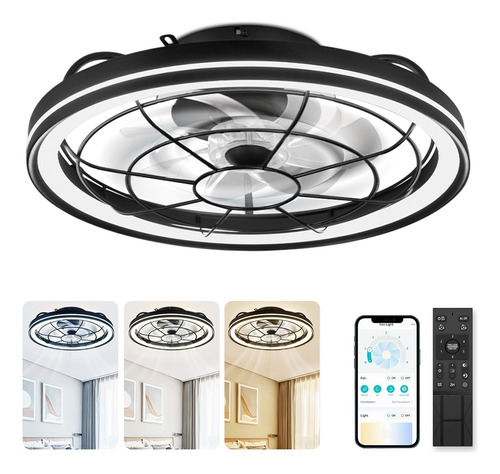 Ventilador De Techo Con Control Remoto Y App Con Luz  Led