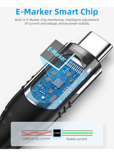 Cable Corto Ocetea Usb C A Usb C (100 W 5 A), Tipo C C De 1