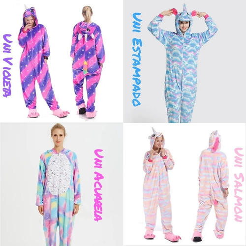 Imagen 6 de 10 de Pijama Kigurumi ® Unicornios Adulto Mameluc Disfraz S M L Xl