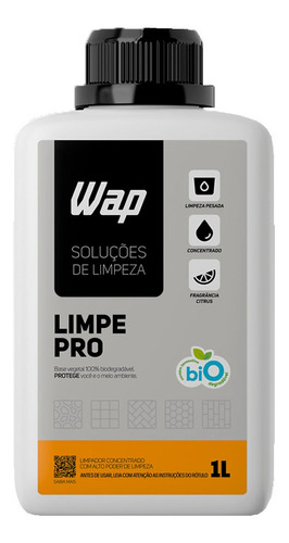 Imagem 1 de 6 de Detergente Concentrado Limpe Pro Wap Limpeza Pesada Piso 1l