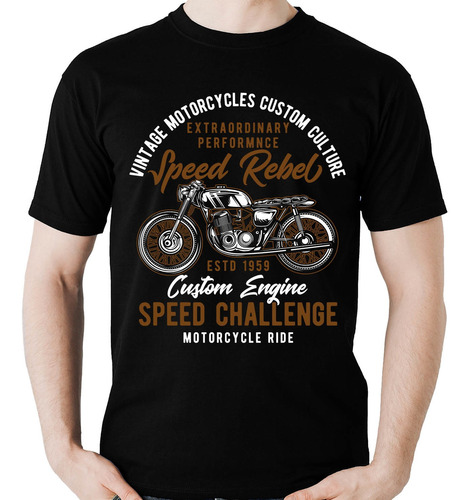 Imagem 1 de 6 de Camiseta Rebel Vintage Moto Camisa Masculina Promoção