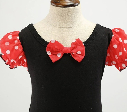 Imagem 5 de 5 de Fantasia Infantil Minnie Estilo Boneca Luxo Vestido Com Arco
