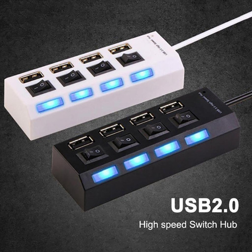 Hub Usb Activo 4 Puertos 2.0 Con Switch On Off