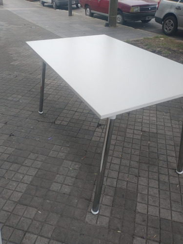 Mesa Cocina Comedor Kaunas. Tapa Melamina Base Crom 160 X 82