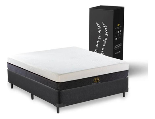 Kit Hybrid Premium C/box Black Star New Queen Size 158x198