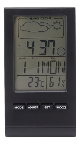 Higrómetro Digital Negro Negro Con Pantalla Lcd, Termómetro