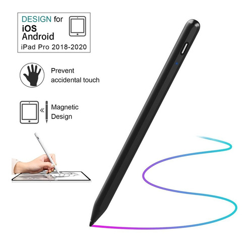 Lápiz Óptico Para Apple iPad 2018-2021 Pen Táctil Negro