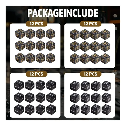 Set De 48 Dados Contadores Para MTG – Palabras Clave Y Lealtad, Cubos De Estadísticas Con Bolsa De Terciopelo Para Magic: The Gathering
