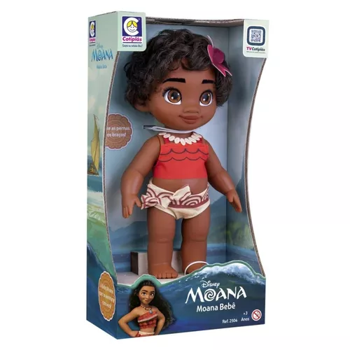 Boneca Princesa Moana Baby Disney Em Vinil Cotiplas Com 36cm na